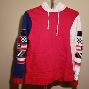 Pacsun Red White and Blue Flag Hoodie